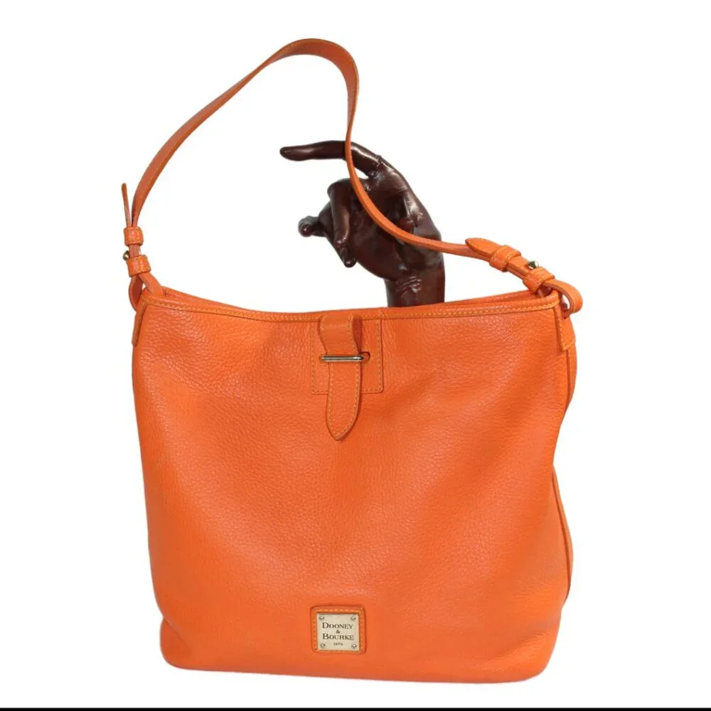 Dooney & Bourke Tabitha Persimmon Pebbled Grain Leather Bucket Shoulder … - Picture 4 of 10